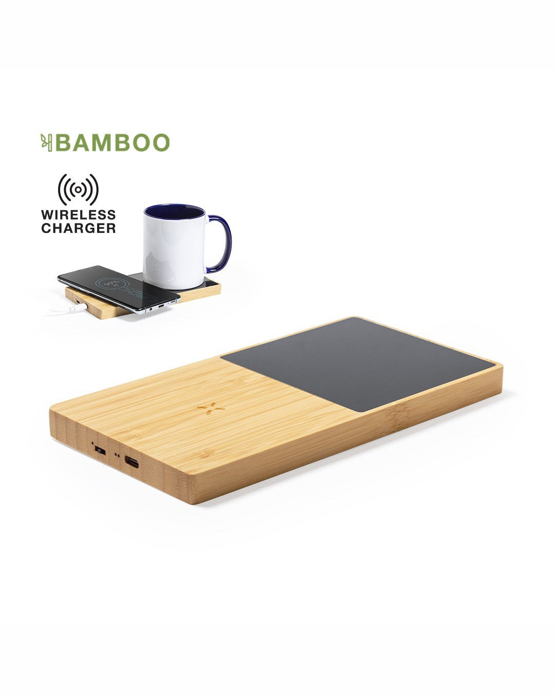 Scaldatazza con caricatore wireless bambù 31 1873