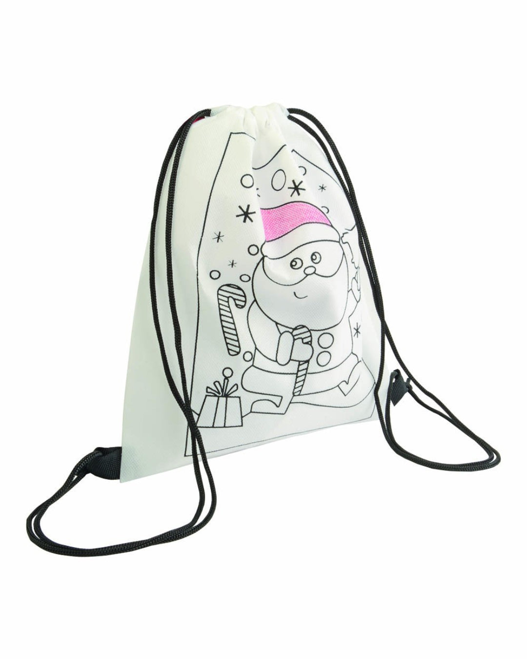 Set 5 pastelli a cera colorati in mini zaino colorabile stampa natalizia 00569