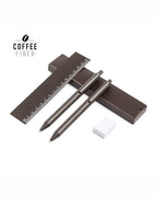 Set penna, matita meccanica e righello in fibra di caffè 00200
