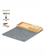 Tappetino mouse pieghevole con caricatore wireless RPET e bambù 31 20247