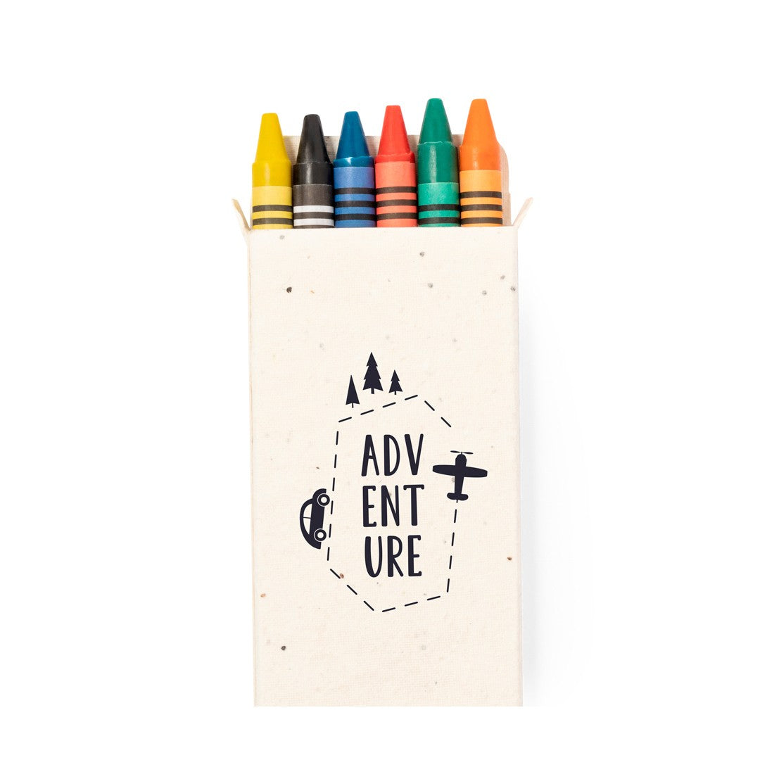 Set 6 pastelli a cera colorati in confezione con semi 00541