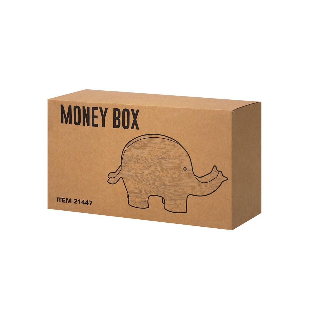 Salvadanaio in legno a forma di animale con 5 cere colorate 05552