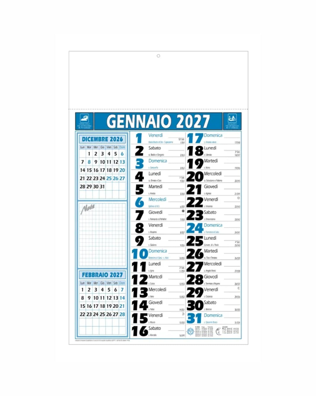 Calendario olandese Note 07572