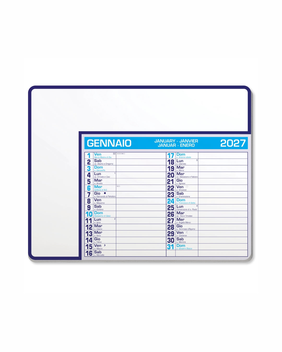 Calendario tappetino mouse 23x18 07556