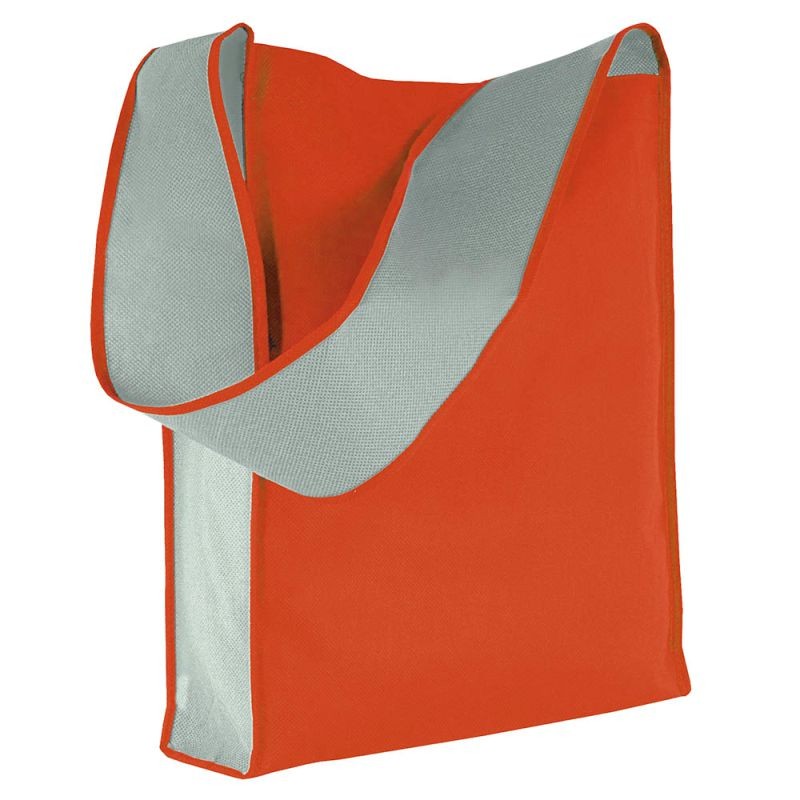 04108 Shopper bicolore in TNT con tracolla 32x40x8