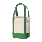 04019 Mini borsa cotone 340gr manici e base colorati con soffietto 34x28x16