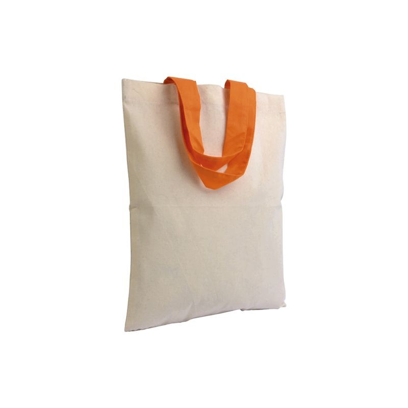 04144 Borsetta cotone 135gr. manici colorati 26x32