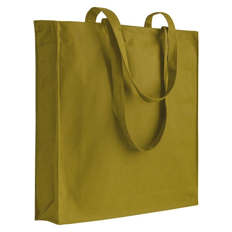 04137 Borsa cotone colorato 220gr con soffietto 38x42x8