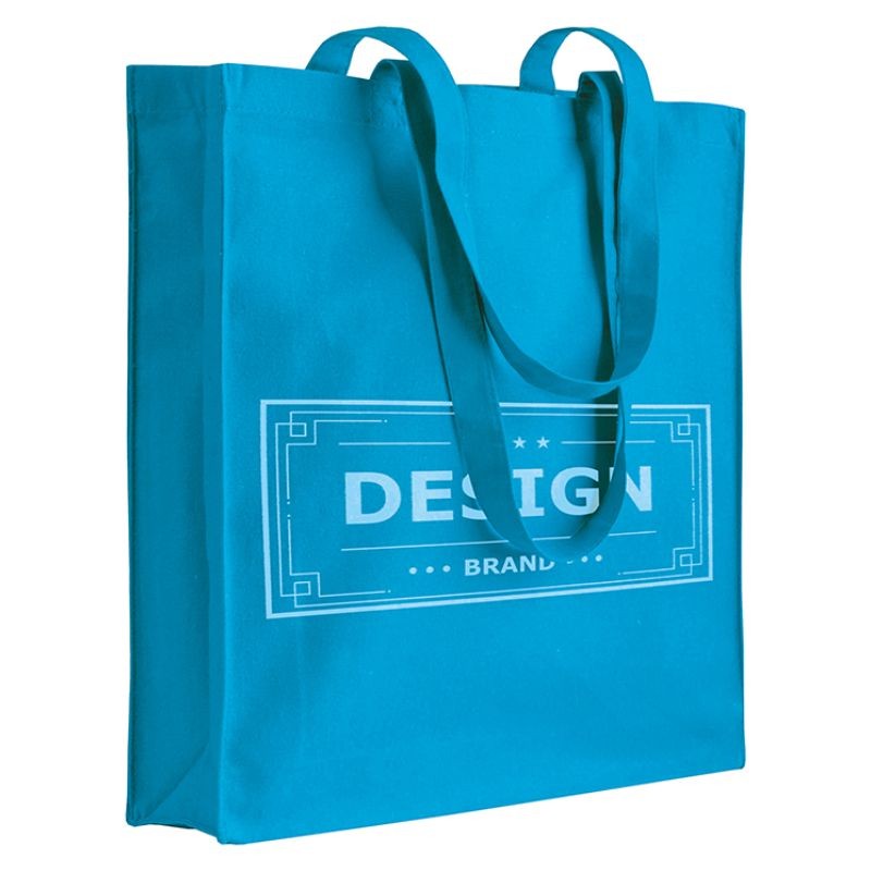 04137 Borsa cotone colorato 220gr con soffietto 38x42x8