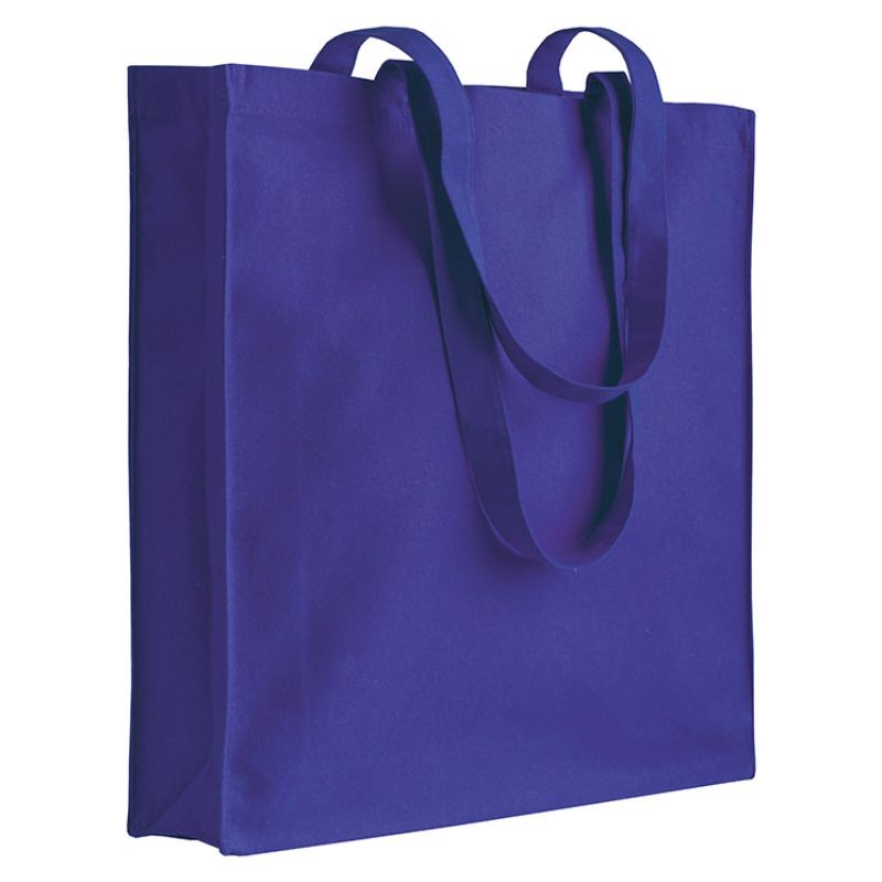 04137 Borsa cotone colorato 220gr con soffietto 38x42x8