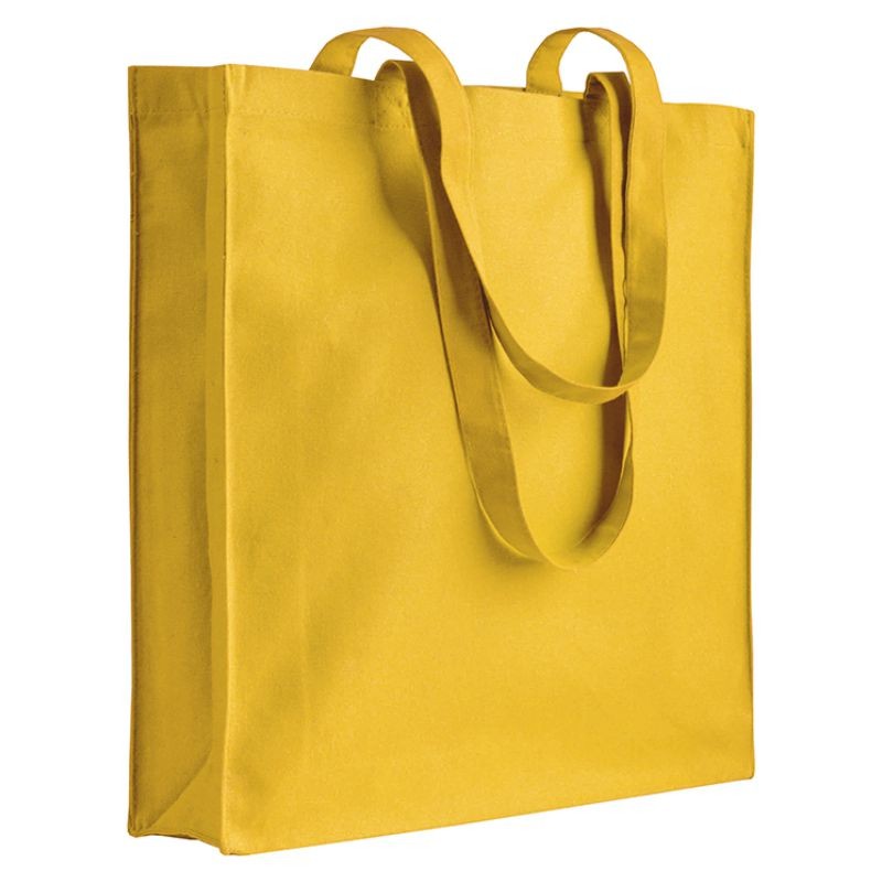 04137 Borsa cotone colorato 220gr con soffietto 38x42x8