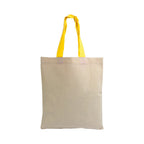 04127 Mini borsa cotone 140gr con manici colorati 26x32