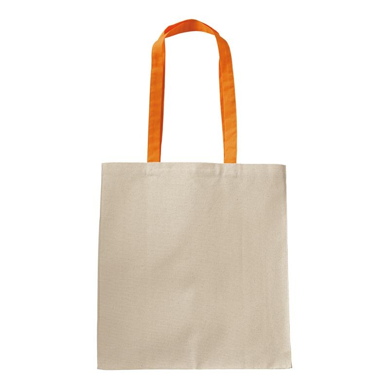 04126 Borsa cotone 220gr manici colorati con soffietto 38x42x8