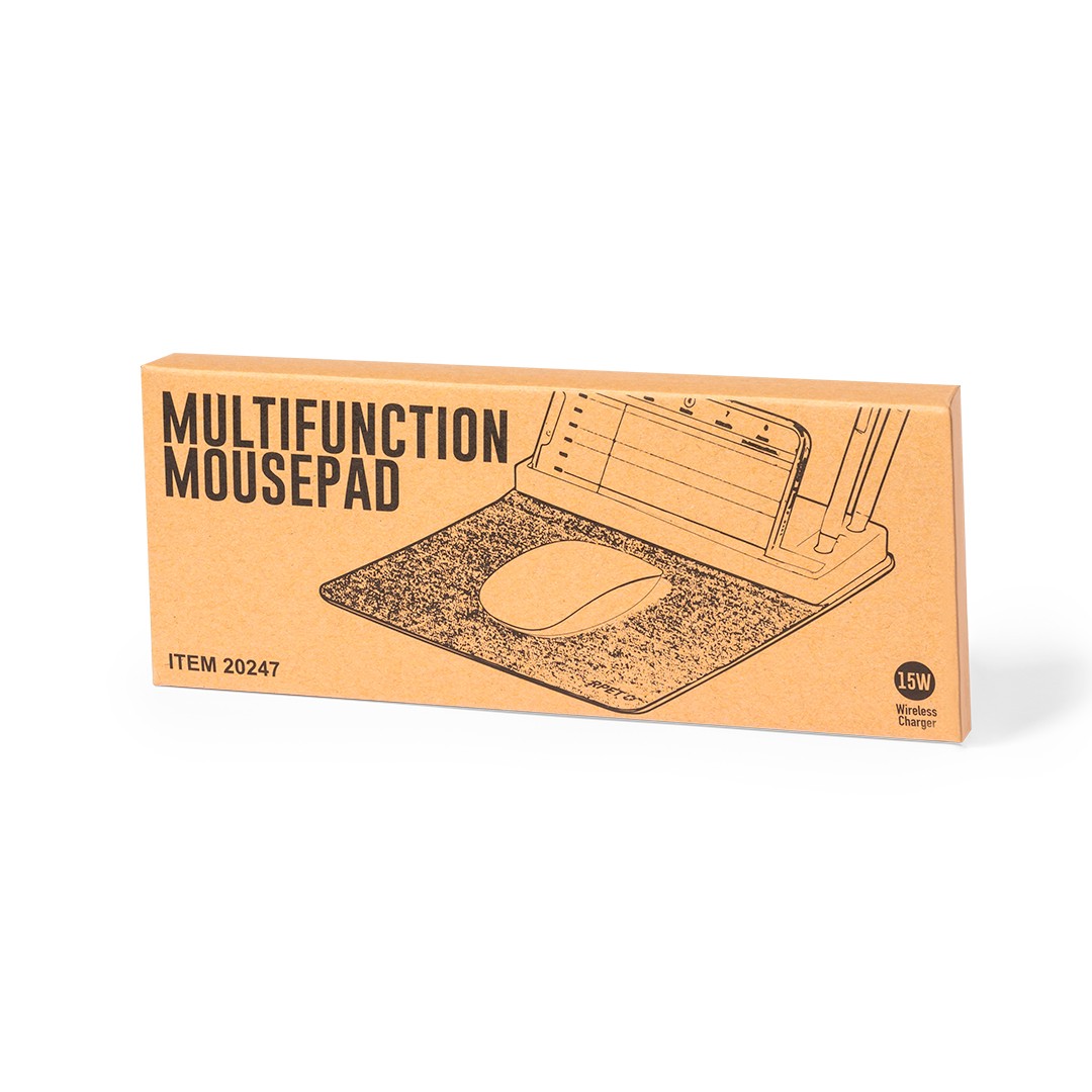 Tappetino mouse pieghevole con caricatore wireless RPET e bambù 31 20247