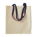 04126 Borsa cotone 220gr manici colorati con soffietto 38x42x8
