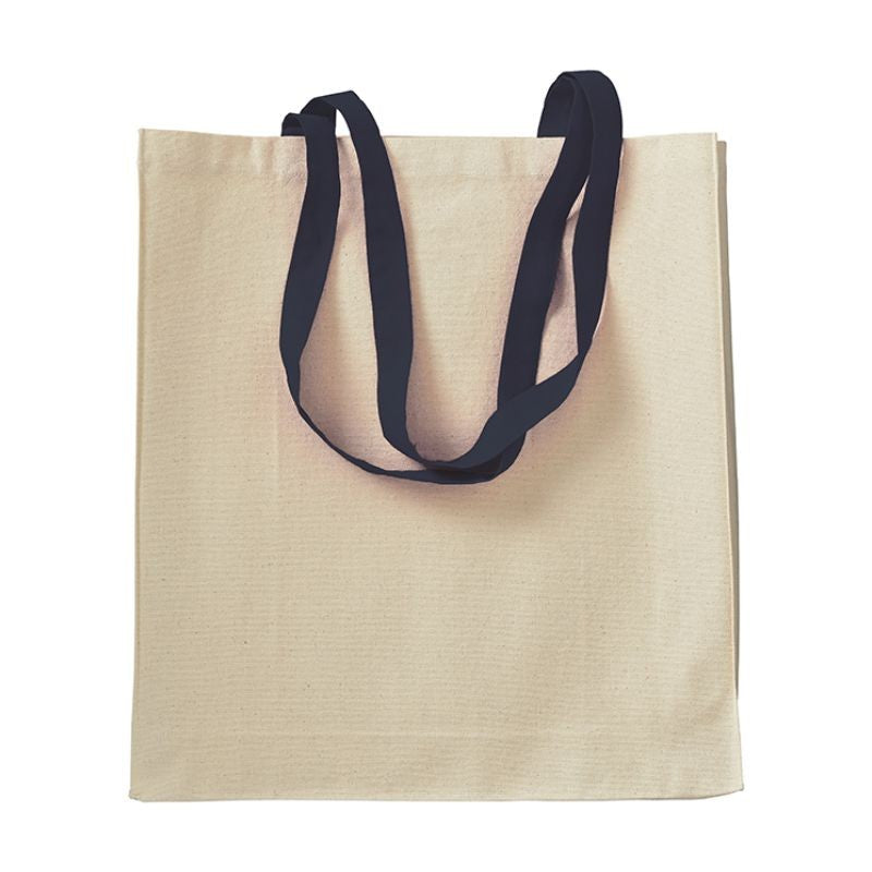 04126 Borsa cotone 220gr manici colorati con soffietto 38x42x8