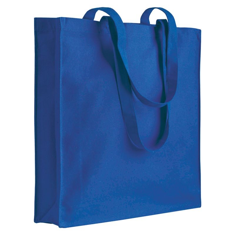 04137 Borsa cotone colorato 220gr con soffietto 38x42x8