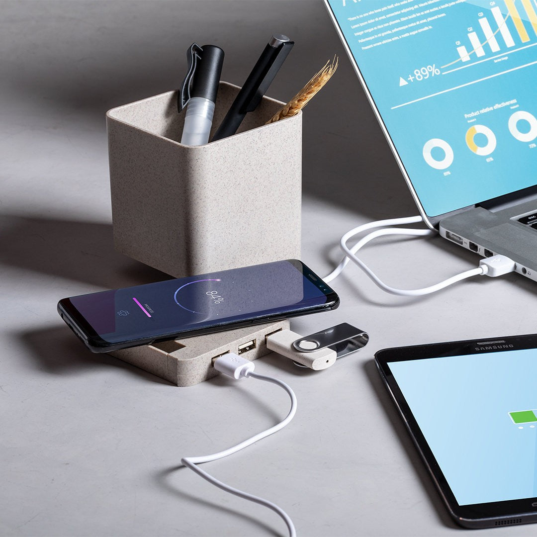 Portapenne con caricatore wireless in fibra di grano 31 6709