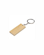 Portachiavi in bambù con placca in acciaio inox 03203